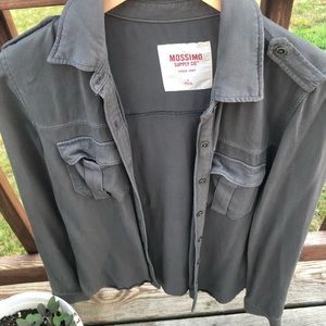 Mossimo Button Down Shirt Gray Sz S